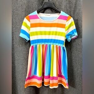 BOMBOM Striped Babydoll Dress Size Large
